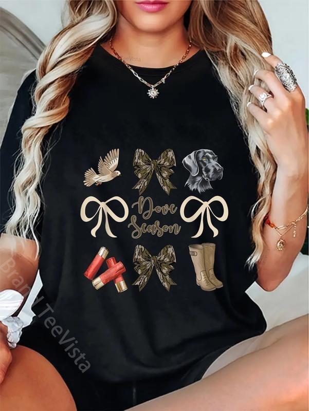100% Cotton Camo Bow Coquette Dove Season Hunting - Adult & Kids T-Shirts, Sweatshirts & Hoodies apparel design preview 1