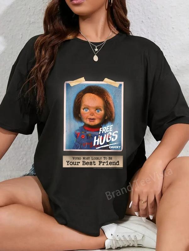 100% Cotton Chucky Free Hugs Vintage - Adult & Kids T-Shirts, Sweatshirts & Hoodies apparel design preview 1