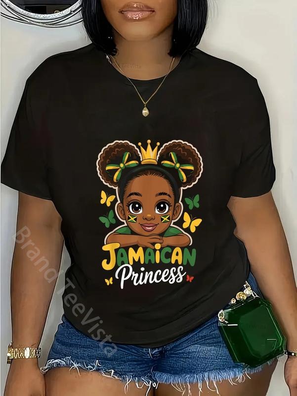 100% Cotton Cute Jamaican Princess Jamaica Girl Crown - Adult & Kids T-Shirts, Sweatshirts & Hoodies apparel design preview 1