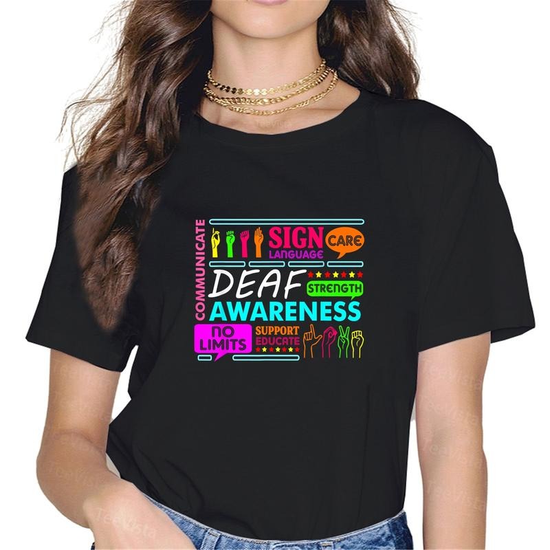100% Cotton Deaf Awareness Sign Deafness Hearing Loss - Adult & Kids T-Shirts, Sweatshirts & Hoodies apparel design preview 1