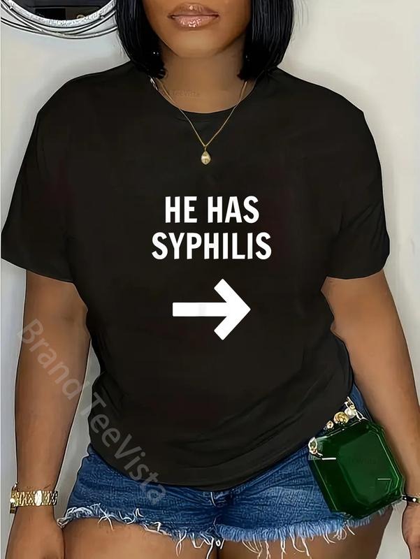 100% Cotton Fun He Loves Syphilis Arrow Pointing) - Adult & Kids T-Shirts, Sweatshirts & Hoodies apparel design preview 1