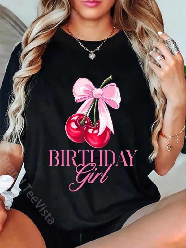100% Cotton Funny Girl Cherry Coquette Bow Cute Bday - Adult & Kids T-Shirts, Sweatshirts & Hoodies apparel design preview 1
