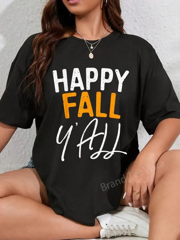 100% Cotton Happy Fall Y'All Season - Adult & Kids T-Shirts, Sweatshirts & Hoodies apparel design preview 1