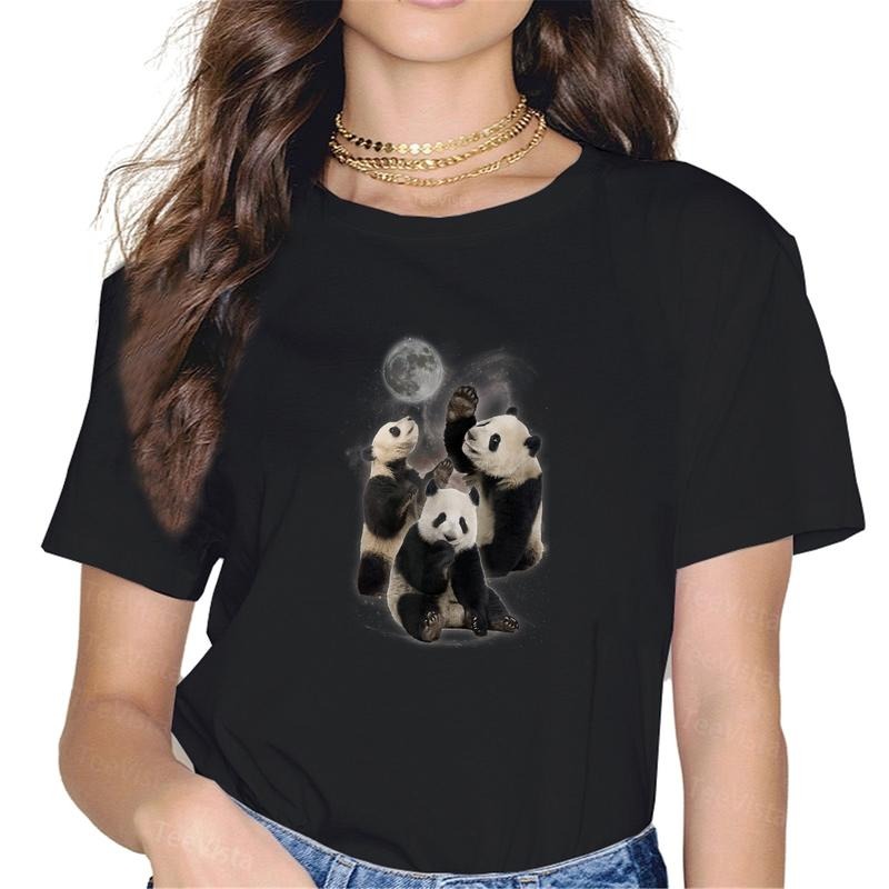 100% Cotton Howling Moon Funny Panda Black - Adult & Kids T-Shirts, Sweatshirts & Hoodies apparel design preview 1