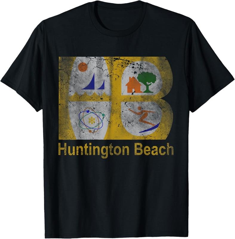 100% Cotton Huntington Beach Flag California Home - Adult & Kids T-Shirts, Sweatshirts & Hoodies apparel design preview 1