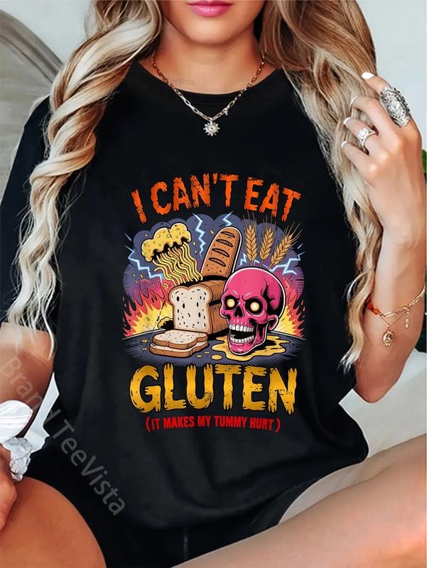 100% Cotton I Can'T Eat Gluten Makes My Tummy Hurts - Adult & Kids T-Shirts, Sweatshirts & Hoodies apparel design preview 1