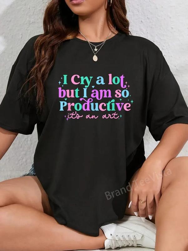 100% Cotton I Cry Lot But Am So Productive 'S Art - Adult & Kids T-Shirts, Sweatshirts & Hoodies apparel design preview 1