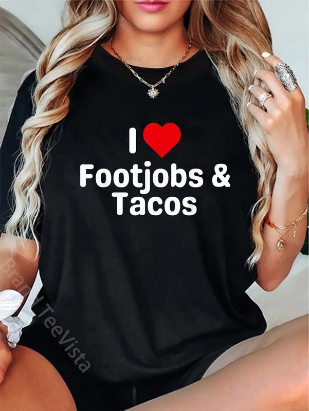 100% Cotton I Love Footjobs Tacos Funny Taco Couples - Adult & Kids T-Shirts, Sweatshirts & Hoodies apparel design preview 1