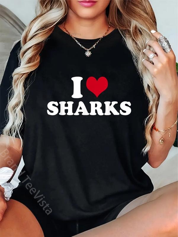 100% Cotton I Love Sharks - Adult & Kids T-Shirts, Sweatshirts & Hoodies apparel design preview 1