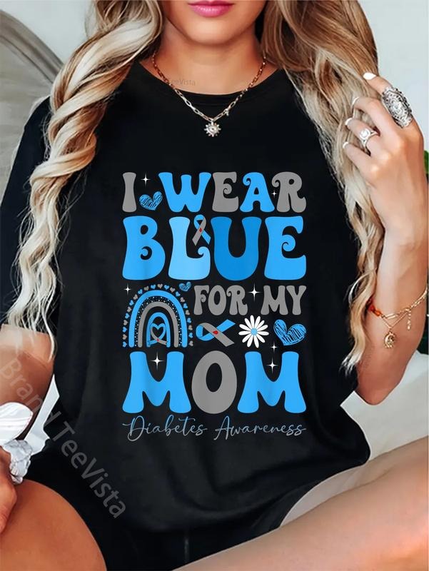 100% Cotton I Blue My Mom T1 D Diabetes Awareness - Adult & Kids T-Shirts, Sweatshirts & Hoodies apparel design preview 1