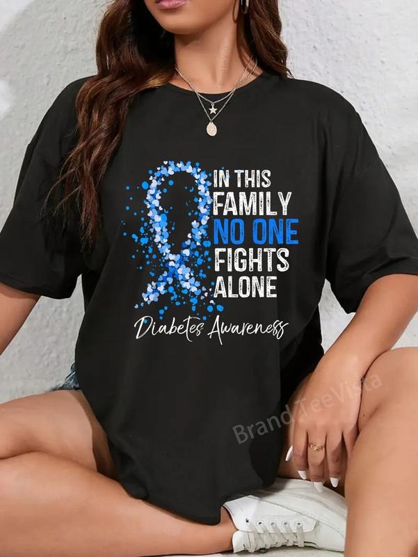 100% Cotton This Family No One Fights Alone Diabetes - Adult & Kids T-Shirts, Sweatshirts & Hoodies apparel design preview 1