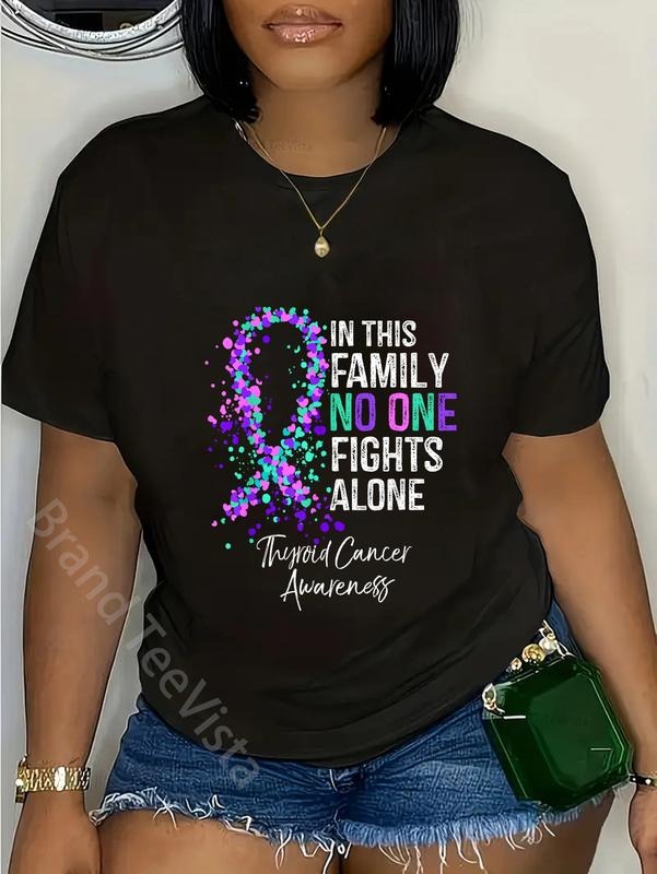 100% Cotton This Family No One Fights Alone Thyroid - Adult & Kids T-Shirts, Sweatshirts & Hoodies apparel design preview 1
