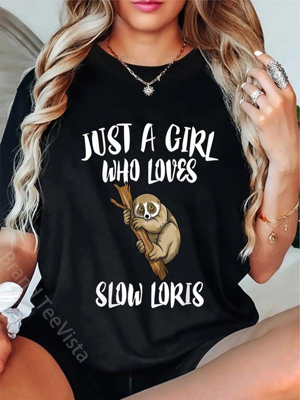 100% Cotton Just Girl Who Loves Slow Loris Animal - Adult & Kids T-Shirts, Sweatshirts & Hoodies apparel design preview 1