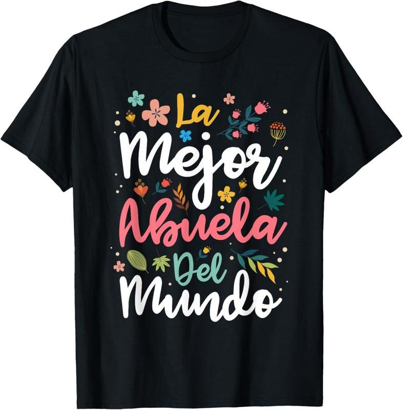 100% Cotton La Mejor Abuela Del Mundo Floral Hispanic - Adult & Kids T-Shirts, Sweatshirts & Hoodies apparel design preview 1