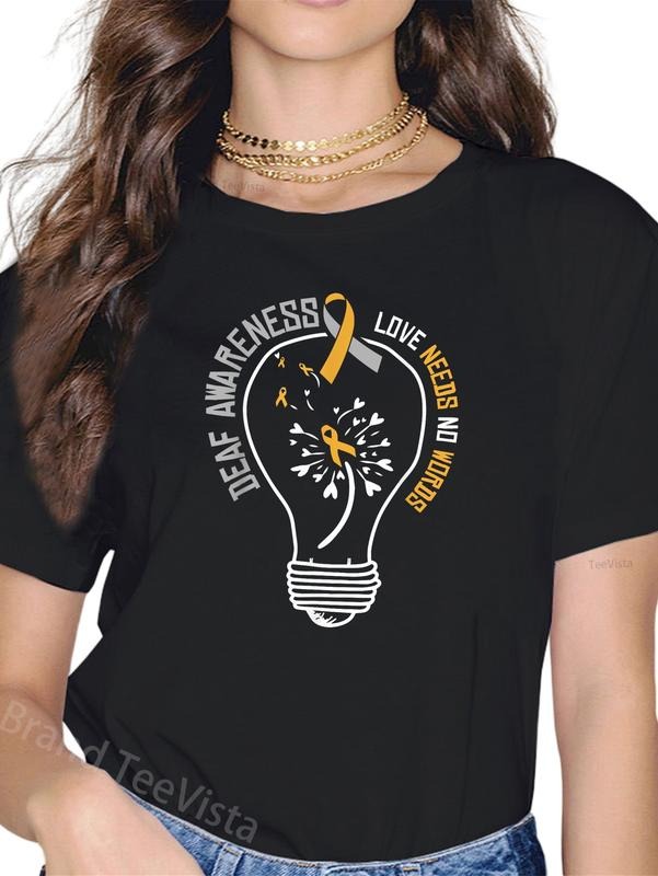 100% Cotton Love Needs No Words Deaf Awareness Hard - Adult & Kids T-Shirts, Sweatshirts & Hoodies apparel design preview 1