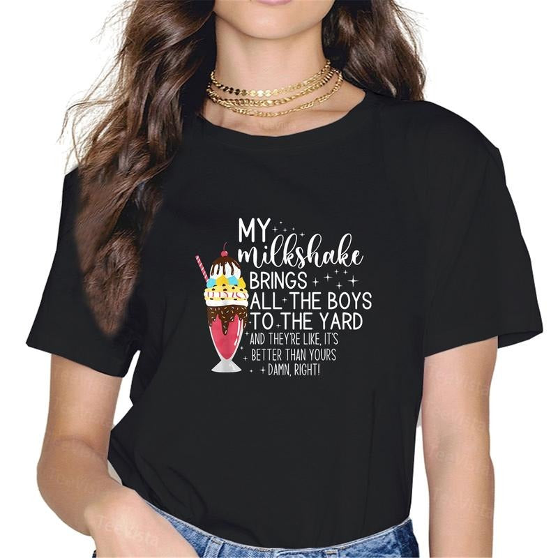 100% Cotton My Milkshake Brings All Yard Funny Quote - Adult & Kids T-Shirts, Sweatshirts & Hoodies apparel design preview 1