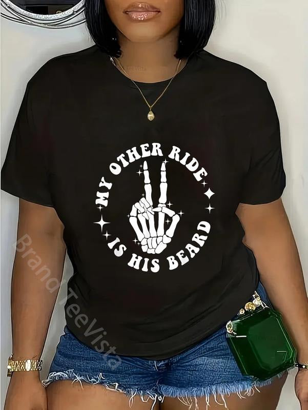 100% Cotton My Other Ride Is His Beard Star Skull - Adult & Kids T-Shirts, Sweatshirts & Hoodies apparel design preview 1