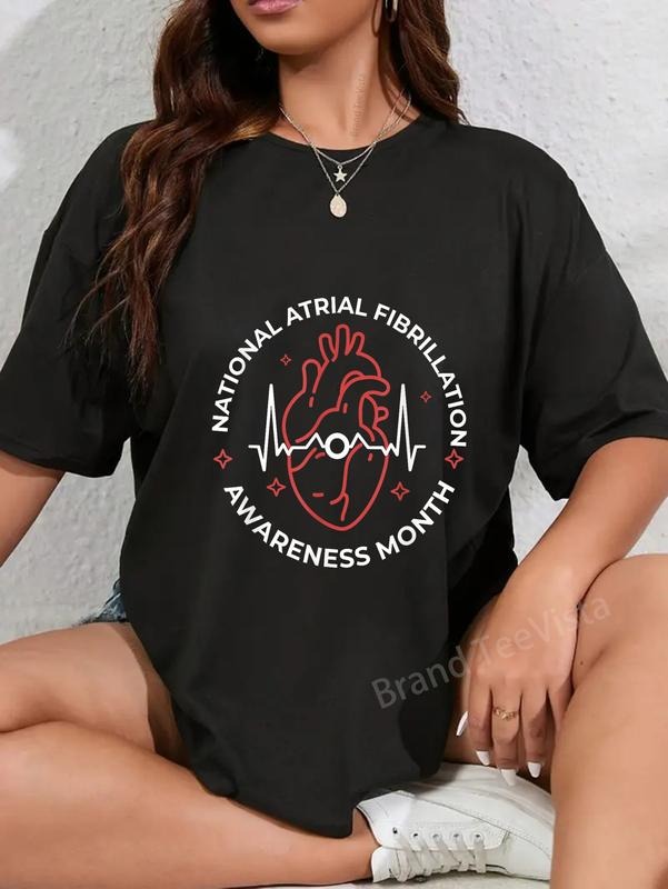 100% Cotton National Atrial Fibrillation (AFib) - Adult & Kids T-Shirts, Sweatshirts & Hoodies apparel design preview 1