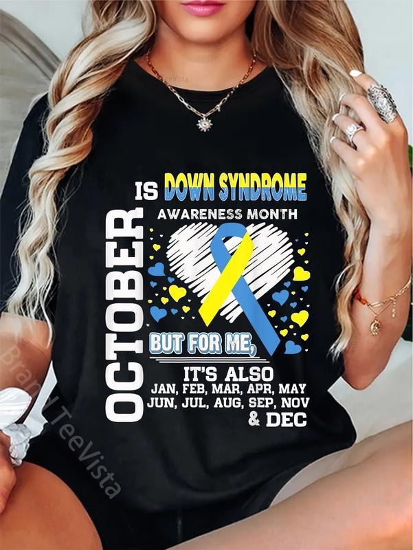 100% Cotton October Is Down Syndrome Awareness Month - Adult & Kids T-Shirts, Sweatshirts & Hoodies apparel design preview 1