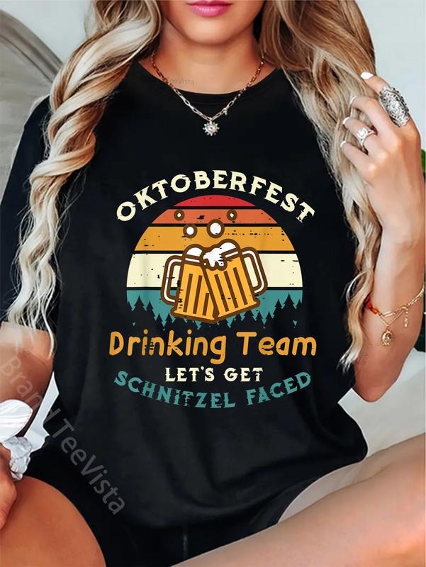 100% Cotton Oktoberfest Team Lets Get Schnitzel Faced - Adult & Kids T-Shirts, Sweatshirts & Hoodies apparel design preview 1