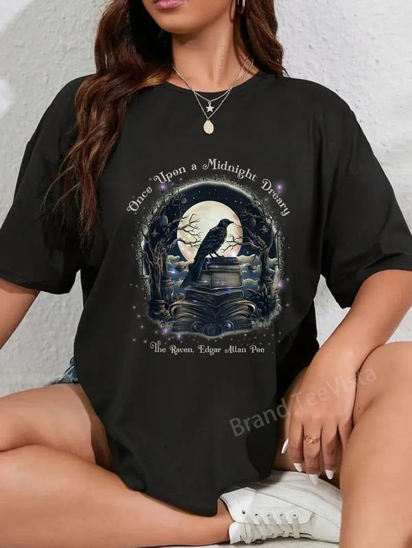 100% Cotton Once Upon Midnight Dreary Raven Edgar - Adult & Kids T-Shirts, Sweatshirts & Hoodies apparel design preview 1