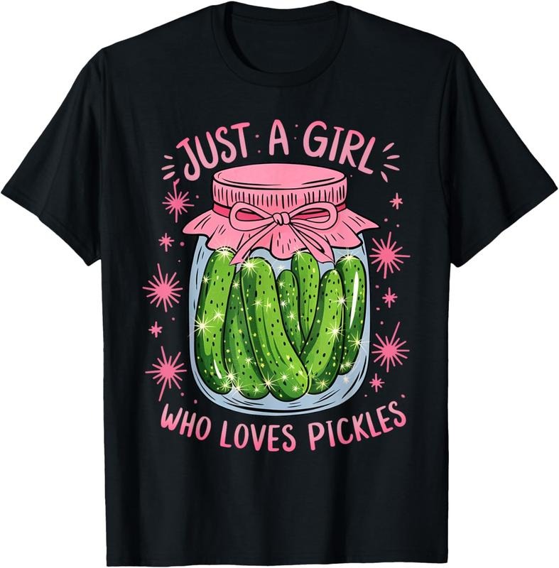 100% Cotton Pickle Just Girl Who Loves Pickles Funny - Adult & Kids T-Shirts, Sweatshirts & Hoodies apparel design preview 1