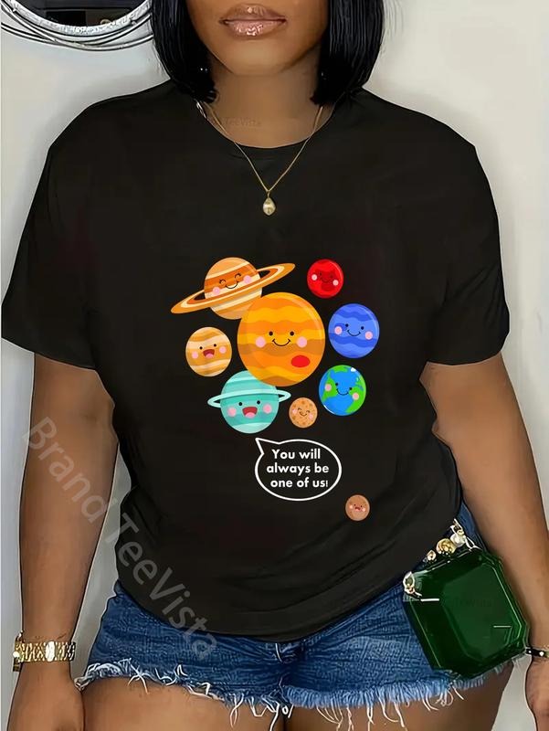 100% Cotton Pluto Planet Funny Cartoon Planets Never - Adult & Kids T-Shirts, Sweatshirts & Hoodies apparel design preview 1
