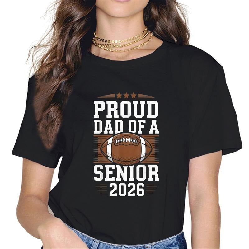 100% Cotton Proud Senior Dad 2026 Football Game Day - Adult & Kids T-Shirts, Sweatshirts & Hoodies apparel design preview 1
