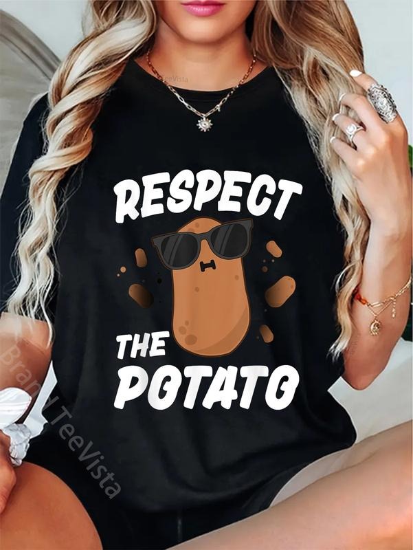 100% Cotton Respect Potato Funny Vegetable - Adult & Kids T-Shirts, Sweatshirts & Hoodies apparel design preview 1
