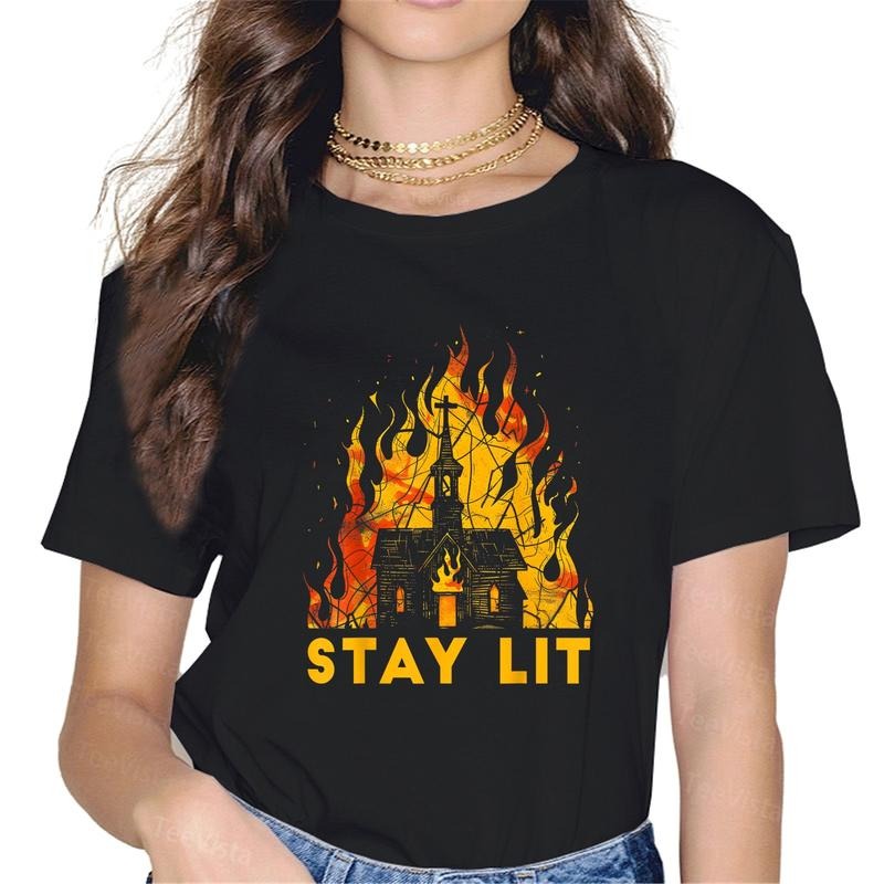 100% Cotton Stay Lit Burning Church Tax Churches - Adult & Kids T-Shirts, Sweatshirts & Hoodies apparel design preview 1