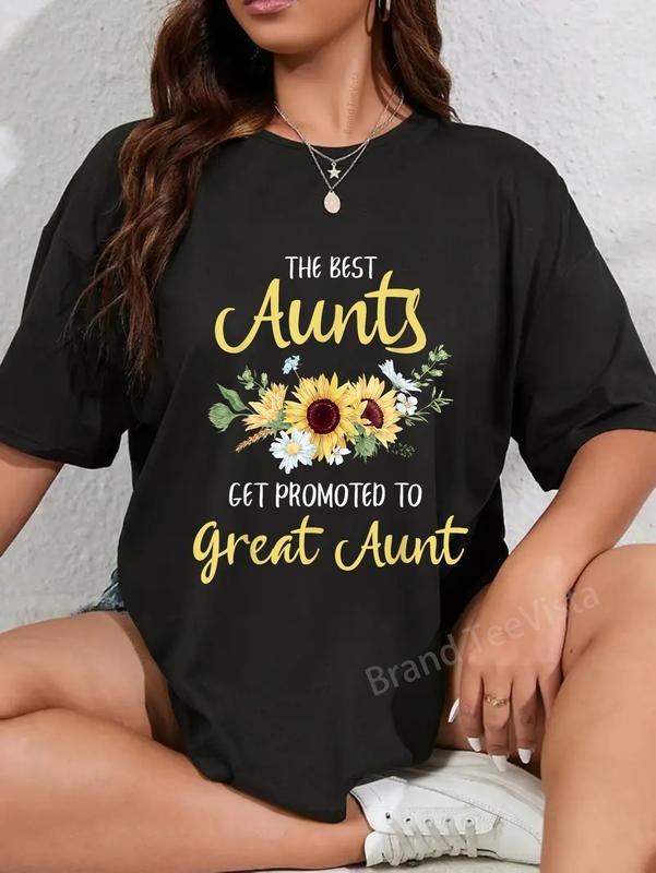 100% Cotton Best Aunts Get Promoted Great Aunt New - Adult & Kids T-Shirts, Sweatshirts & Hoodies apparel design preview 1