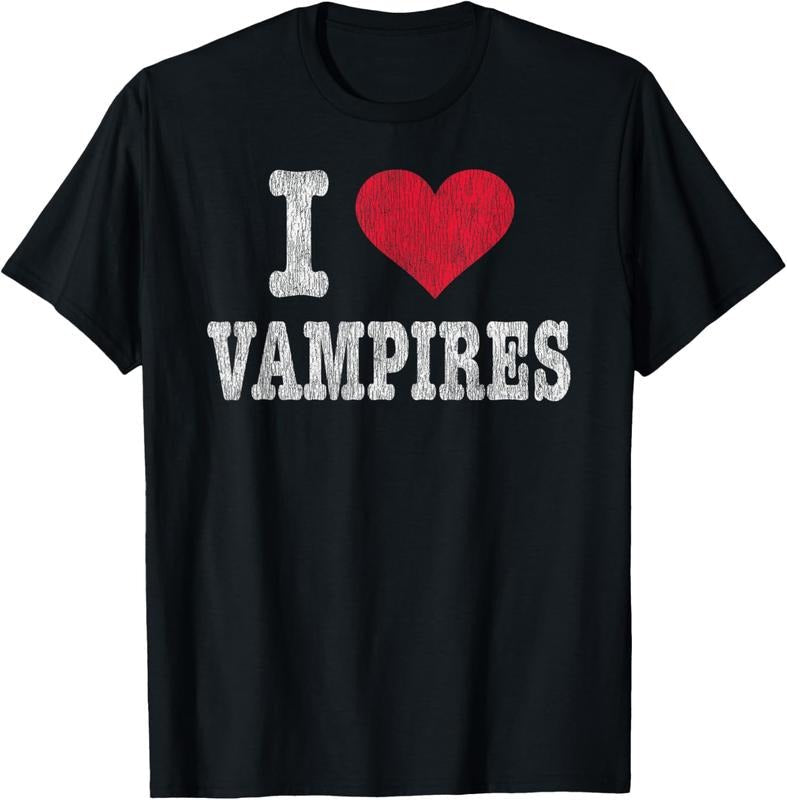 100% Cotton Vintage I Love Vampires - Adult & Kids T-Shirts, Sweatshirts & Hoodies apparel design preview 1