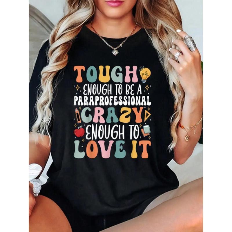 100%Cotton Tough Enough Be Paraprofessional Groovy - Adult & Kids T-Shirts, Sweatshirts & Hoodies apparel design preview 1
