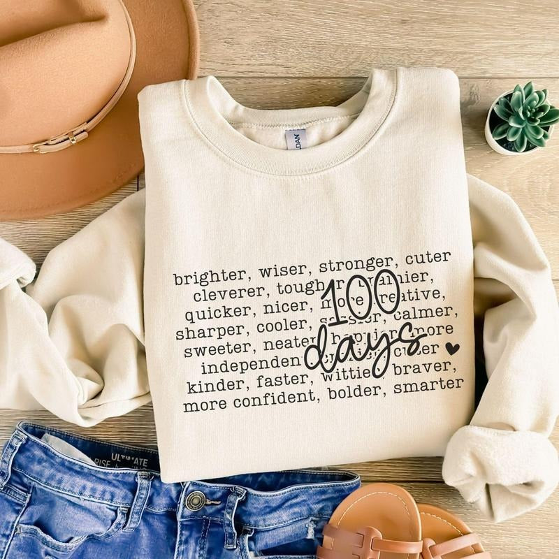 100 Days School One Hundredth Day Schooling Back - Adult & Kids T-Shirts, Sweatshirts & Hoodies apparel design preview 1