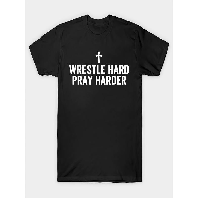 100 Percent Cotton Christian Wrestling Wrestle Hard - Adult & Kids T-Shirts, Sweatshirts & Hoodies apparel design preview 1