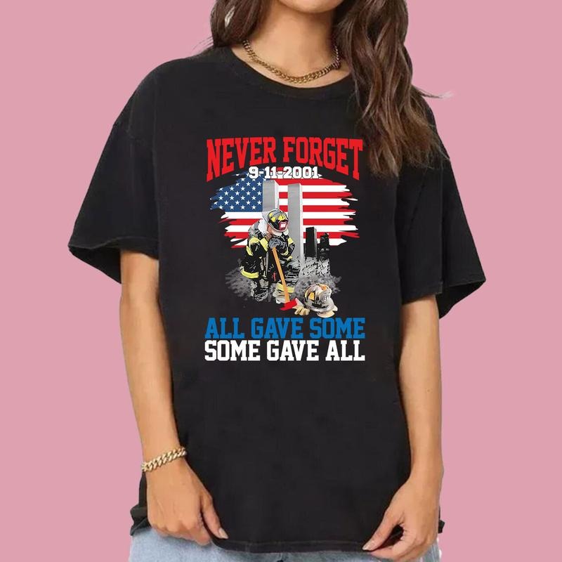 Never Forget 9 11 Memorial 24th Anniversary Tribute - Adult & Kids T-Shirts, Sweatshirts & Hoodies apparel design preview 1
