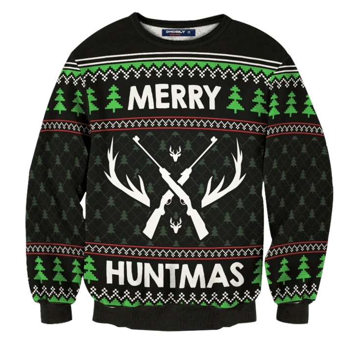 Merry Huntmas 3D Christmas Sweater - Holiday Gift product image