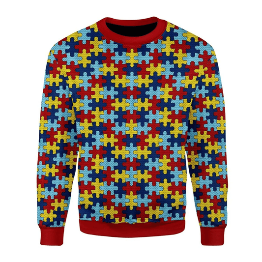 Autism puzzel 3D Christmas Sweater - Holiday Gift product image
