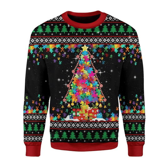 Autism Christmas tree 3D Christmas Sweater - Holiday Gift product image
