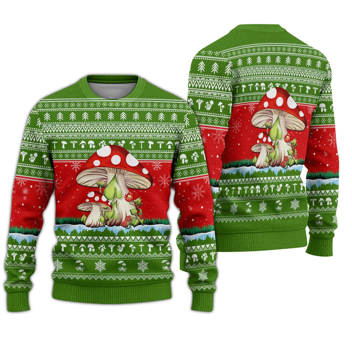 Mushroom 3D Ugly Christmas Sweater - Holiday Gift product image
