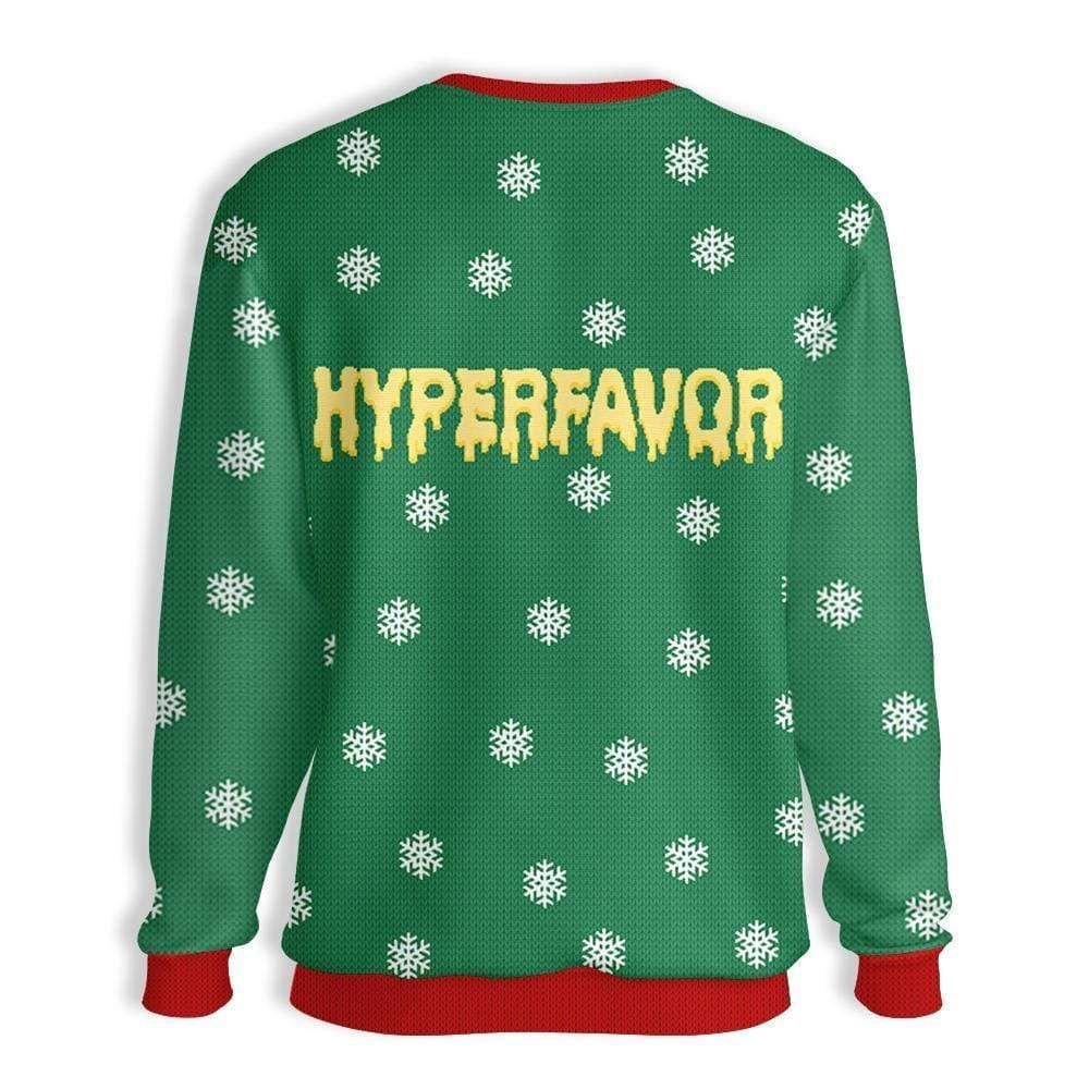 Pizza cat with laser eyes 3D Christmas Sweater - Holiday Gift product image 2