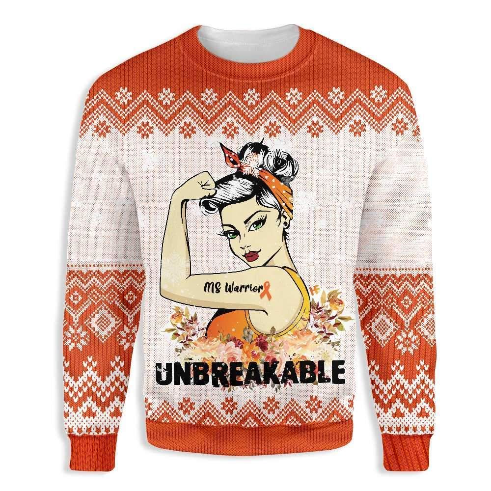 Unbreakable Multiple Sclerosis Awareness #L 3D Sweater - Gift Idea product image