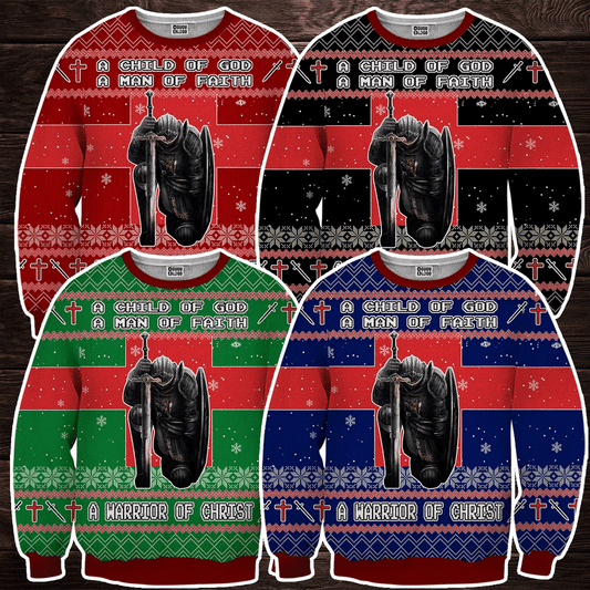 Veteran a warrior of christ 3D Christmas Sweater - Holiday Gift product image