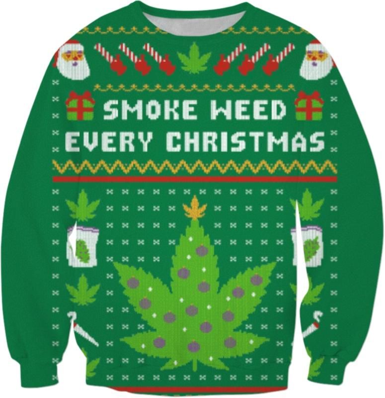 Smoke weed every 3D Christmas Sweater - Holiday Gift product image