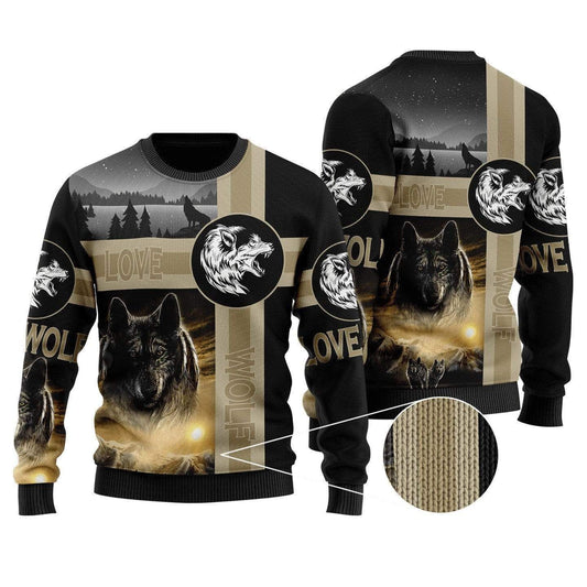 Wolf Love Native American 3D Sweater - Gift Idea product image
