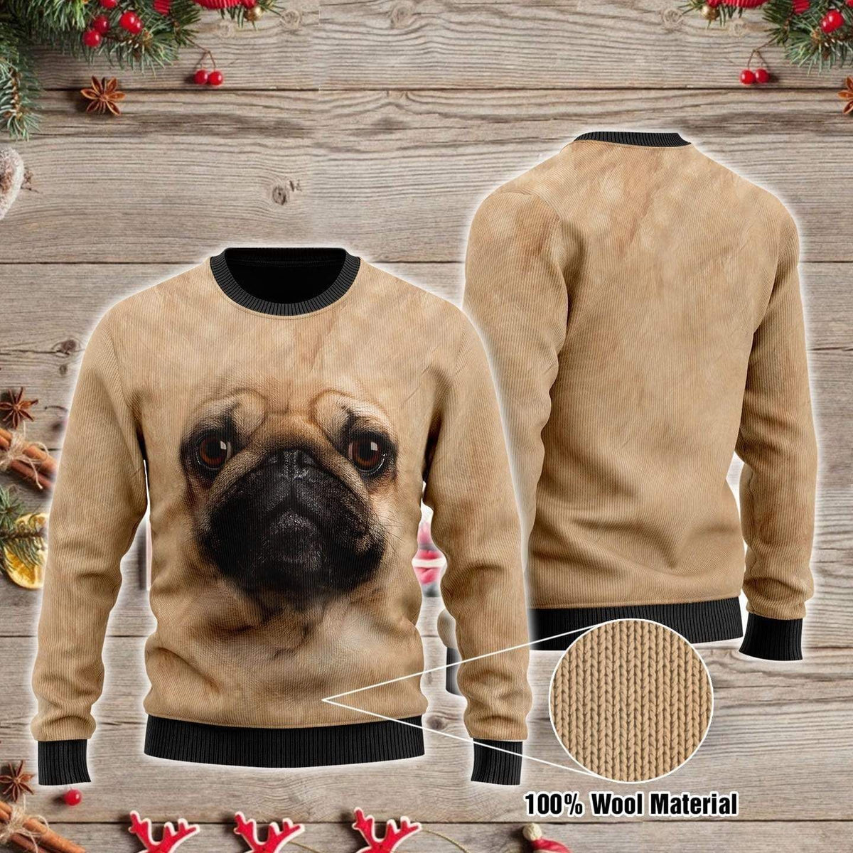 Pug Face 3D Sweater - Gift for Animal Lovers product image