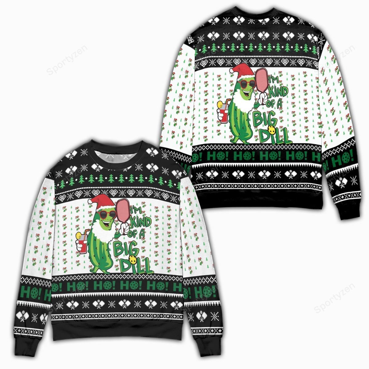 Pickleball Symol I’m Kind Of A Big Dill #291021V 3D Ugly Christmas Sweater - Gift Idea product image 2