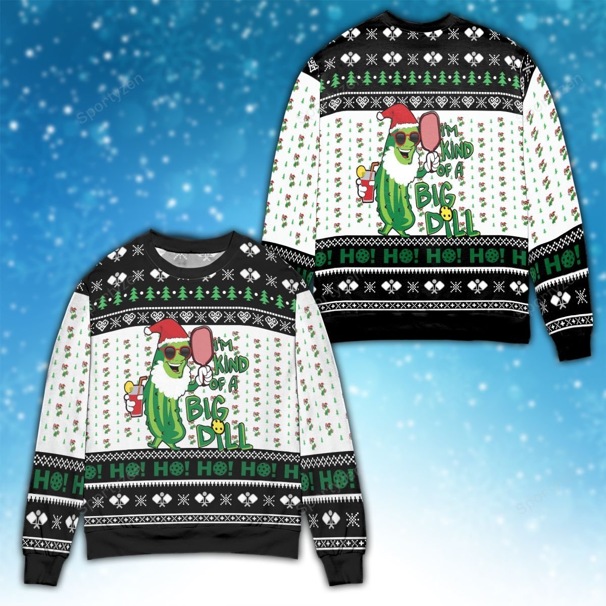 Pickleball Symol I’m Kind Of A Big Dill #291021V 3D Ugly Christmas Sweater - Gift Idea product image