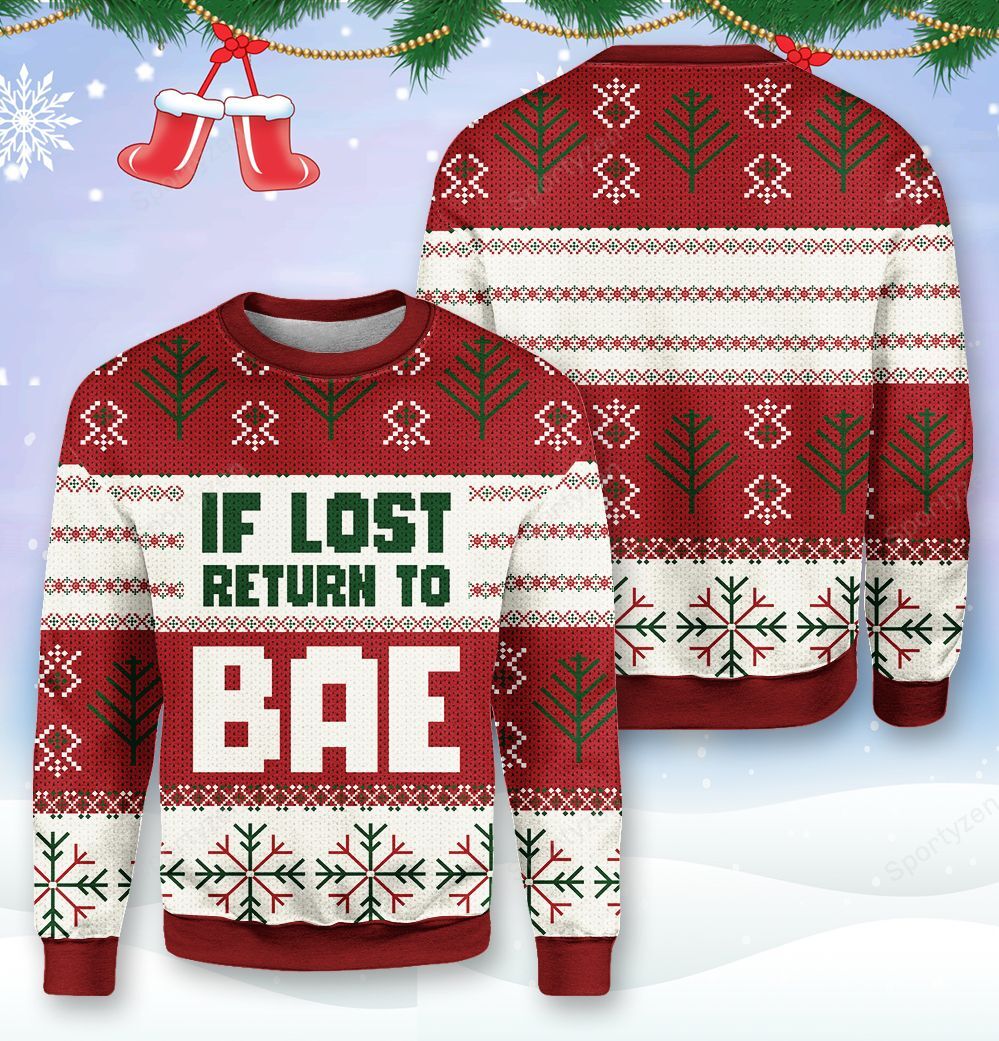 If lost return to bae i am bae 3D Christmas Sweater - Holiday Gift product image 3
