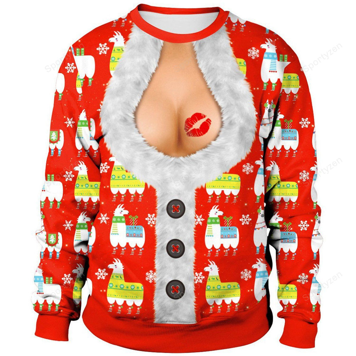 Boobs alpaca 3D Christmas Sweater - Holiday Gift product image 2